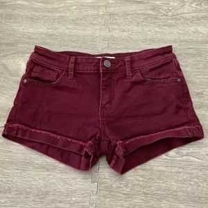RSQ Burgundy Denim Shorts